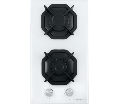 Варочная панель газовая MAUNFELD Газовая варочная панель EGHG.32.2CW/G, 2 конфорки, закаленное стекло, белый