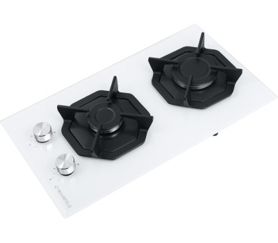 Варочная панель газовая MAUNFELD Газовая варочная панель EGHG.32.2CW/G, 2 конфорки, закаленное стекло, белый