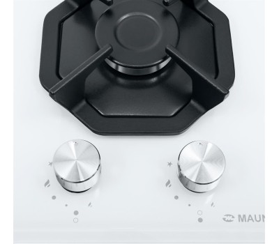 Варочная панель газовая MAUNFELD Газовая варочная панель EGHG.32.2CW/G, 2 конфорки, закаленное стекло, белый