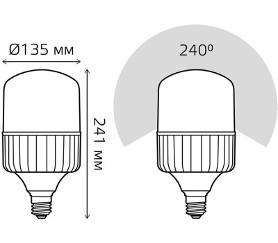 GAUSS Лампа LED E40, цилиндр, 80Вт, 63428, одна шт