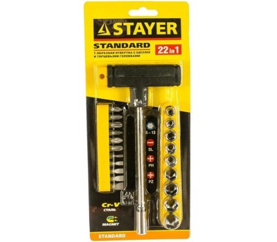 Отвертка STAYER Отвертка с насадками 2540-H20, 22 предмета