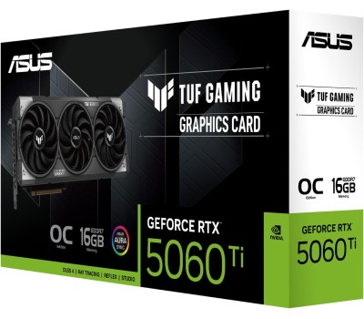 Видеокарта ASUS Видеокарта NVIDIA GeForce RTX 5060TI TUF-RTX5060TI-O16G-GAMING 16ГБ Gaming, GDDR7, OC, Ret