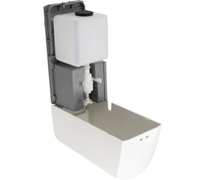 GFmark - Дозатор СЕНСОРНЫЙ, для жидкого МЫЛА, пластик АБС, БЕЛЫЙ, большой, с окошком капля, 1000 мл 683