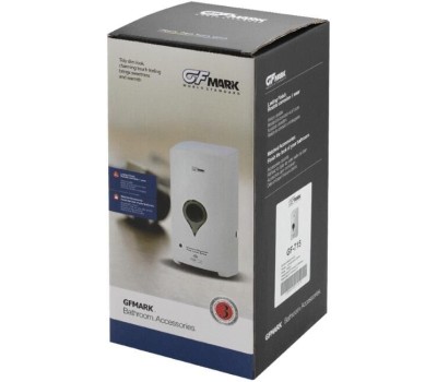 GFmark - Дозатор СЕНСОРНЫЙ, для жидкого МЫЛА, пластик АБС, БЕЛЫЙ, большой, с окошком капля, 1000 мл 683