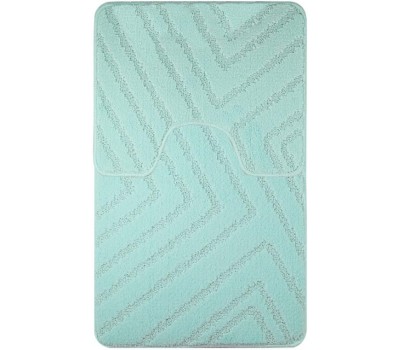 САНАКС - Коврик в ванную КЛАССИК УНИ ПОЛОСКИ двойной, БИРЮЗОВЫЙ, 55х90 + 45х55 см, 100% полиэстер 00286