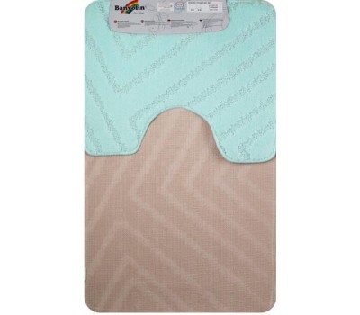 САНАКС - Коврик в ванную КЛАССИК УНИ ПОЛОСКИ двойной, БИРЮЗОВЫЙ, 55х90 + 45х55 см, 100% полиэстер 00286