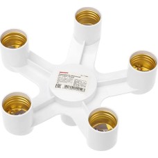 Патрон REXANT (11-8865) Е27-5ХЕ27 РАЗВЕТВИТЕЛЬ ЦОКОЛЬНЫЙ, БЕЛЫЙ