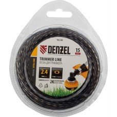 Леска для триммера DENZEL Леска для триммера двухкомпонентная эллипс 2,4мм х 15м, блистер EXTRA CORD 96248