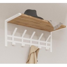 Вешалка настенная ЗМИ Торонто 21Д с полкой белая ВСПТ21Д Б