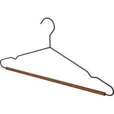 РЫЖИЙ КОТ Вешалка металлическая с деревянной перекладиной Винтаж, цвет черный (107890)