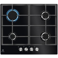 Варочная панель газовая ELECTROLUX Газовая варочная панель KGG6426K, 4 конфорки, закаленное стекло, черный