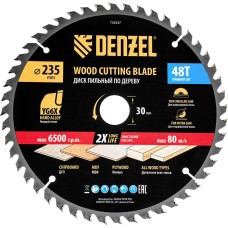 DENZEL Пильный диск по дереву ф235 х 30 мм, 48 зубьев 733547