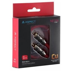 Кабель ASPECT Межблочный кабель RCA-NL2.1, Neon Line, коаксиал, OFC, 2 экрана, 2RCA-2RCA, 1м