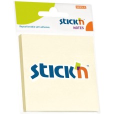 STICK`N Блок самоклеящийся бумажный 21198 76x76мм 100лист. 70г/м2 пастель желтый европодвес