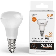 GAUSS Лампа светодиодная Elementary 63116 6Вт цок.:E14 рефлек. 220B св.свеч.бел.теп. (упак.:10шт)
