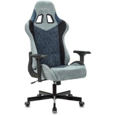 ZOMBIE Кресло игровое VIKING 7 KNIGHT Fabric голубой ткань/эко.кожа с подголов. крестов. металл