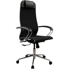 МЕТТА Кресло ErgoLife Set 12 черный сиденье черный сетка с подголов. крестов. сталь хром