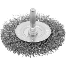 СИБРТЕХ Щетка для дрели, 75 мм, плоская со шпилькой, витая проволока 744487