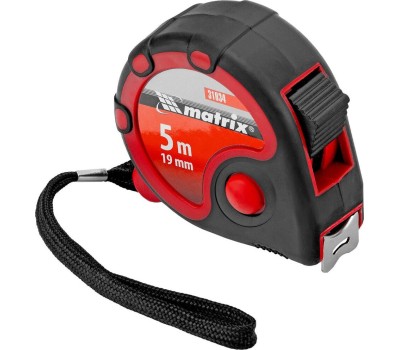 Рулетки MATRIX Рулетка Status 3 fixations, 5 м х 19 мм, двухкомпонентный корпус, 3 фиксации ленты 31034