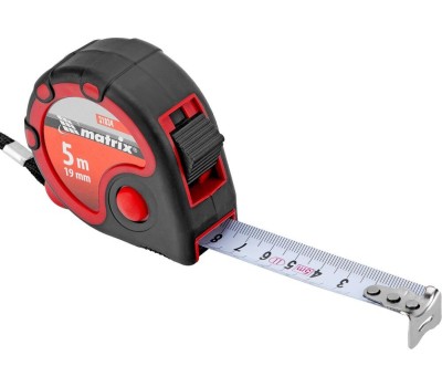 Рулетки MATRIX Рулетка Status 3 fixations, 5 м х 19 мм, двухкомпонентный корпус, 3 фиксации ленты 31034