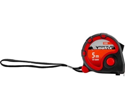Рулетки MATRIX Рулетка Status 3 fixations, 5 м х 19 мм, двухкомпонентный корпус, 3 фиксации ленты 31034