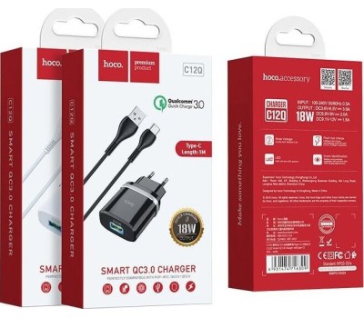 Сетевое ЗУ HOCO (6931474716286) C12Qm QC3.0 White + кабель MICRO USB