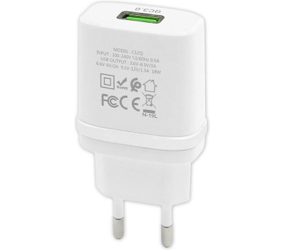 Сетевое ЗУ HOCO (6931474716286) C12Qm QC3.0 White + кабель MICRO USB