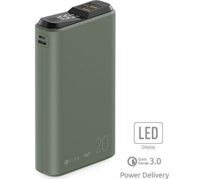 Портативный аккумулятор OLMIO QS-20, 20000mAh, midnight-green (39187)