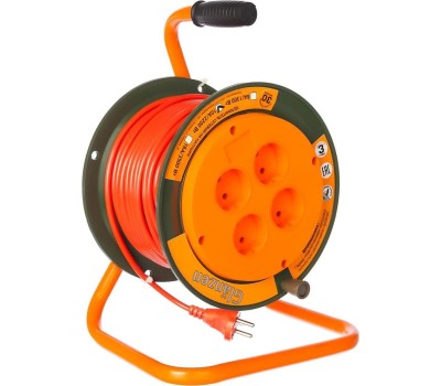 Удлинители GLANZEN EB-30-004, на катушке, б/з, 4 роз - 30м