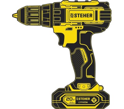 Дрель STEHER CDB-200-2 20В бесщёточная дрель-шуруповерт, 2 АКБ (2Ач), в кейсе