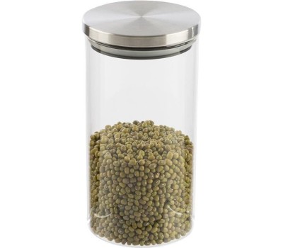 Стеклянная банка MALLONY Стеклянная банка для сыпучих продуктов с крышкой из нерж стали, OCEANO, объем: 0,75 л (004457)