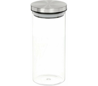 Стеклянная банка MALLONY Стеклянная банка для сыпучих продуктов с крышкой из нерж стали, OCEANO, объем: 0,75 л (004457)