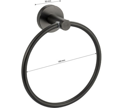 Аксессуары для ванной комнаты и туалета GFMARK 78147 Держатель полотенца круглый, в виде кольца, ГРАФИТ