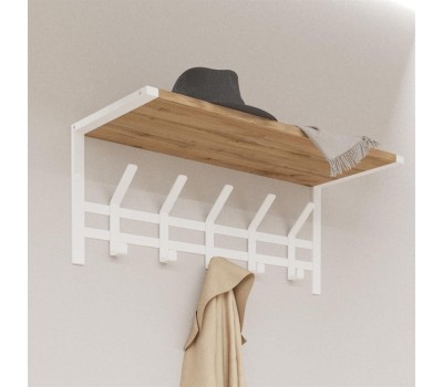 Вешалка настенная ЗМИ Торонто 21Д с полкой белая ВСПТ21Д Б