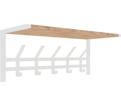 Вешалка настенная ЗМИ Торонто 21Д с полкой белая ВСПТ21Д Б