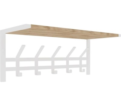 Вешалка настенная ЗМИ Торонто 21Д с полкой белая ВСПТ21Д Б