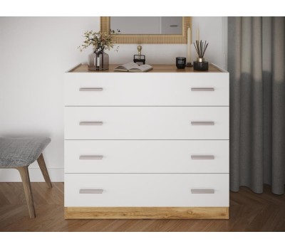 Комод НК-МЕБЕЛЬ FRESCO комод КМ-100(N) Белый/Дуб Вотан 72518529