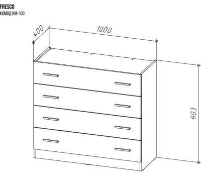 Комод НК-МЕБЕЛЬ FRESCO комод КМ-100(N) Белый/Дуб Вотан 72518529