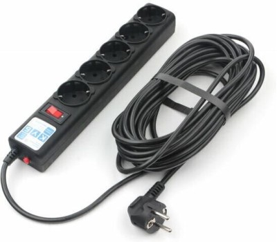 POWERCUBE Сетевой фильтр SPG5-10M, 10м, черный