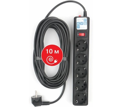 POWERCUBE Сетевой фильтр SPG5-10M, 10м, черный