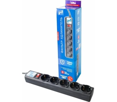 POWERCUBE Сетевой фильтр SPG5-10M, 10м, черный
