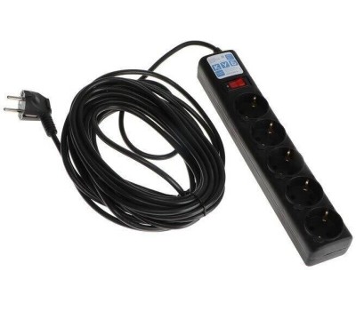 POWERCUBE Сетевой фильтр SPG5-10M, 10м, черный