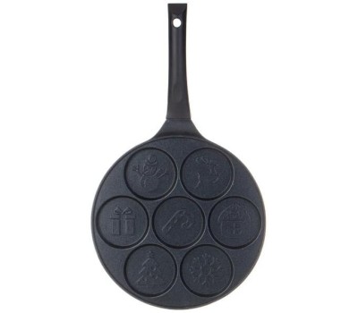 Сковорода AGNESS 932-025 ЗИМНЯЯ ЗАБАВА для оладий с а/приг.покрытием 26.5см