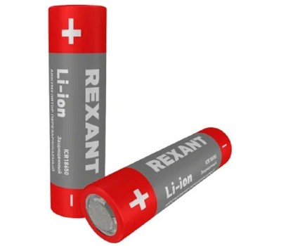 REXANT Аккумулятор Li-ion (литий-ион) 18650, 3,7В, 2400мАч, с платой защиты, 2 шт, пластиковая упаковка