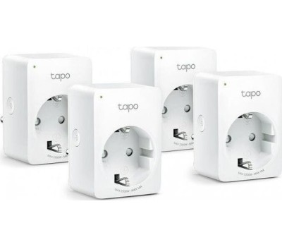 TP-LINK Умная розетка TAPO P100(4-PACK), EU VDE, Wi-Fi, белый