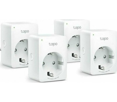 TP-LINK Умная розетка TAPO P100(4-PACK), EU VDE, Wi-Fi, белый