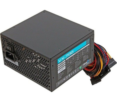 Блок питания AEROCOOL Блок питания 700W VX PLUS 700 черный RGB (ATX, APFC, 20+4 pin, 2xPCIe 6+2P, 3хMolex, 6xSATA, 120mm fan) (VX PLUS 700 RGB)