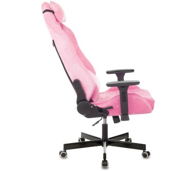 Кресло компьютерное игровое KNIGHT Кресло игровое N1, ткань, до 150кг, регулируемые 3D подлокотники, розовый