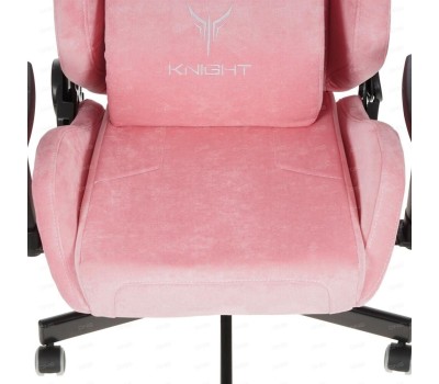 Кресло компьютерное игровое KNIGHT Кресло игровое N1, ткань, до 150кг, регулируемые 3D подлокотники, розовый