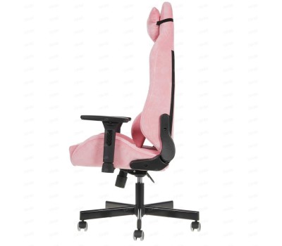 Кресло компьютерное игровое KNIGHT Кресло игровое N1, ткань, до 150кг, регулируемые 3D подлокотники, розовый